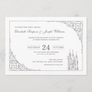 Cinderella Castle   Fairytale Wedding Invitation