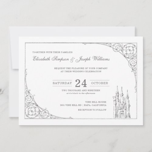 Cinderella Castle  Fairytale Wedding Invitation