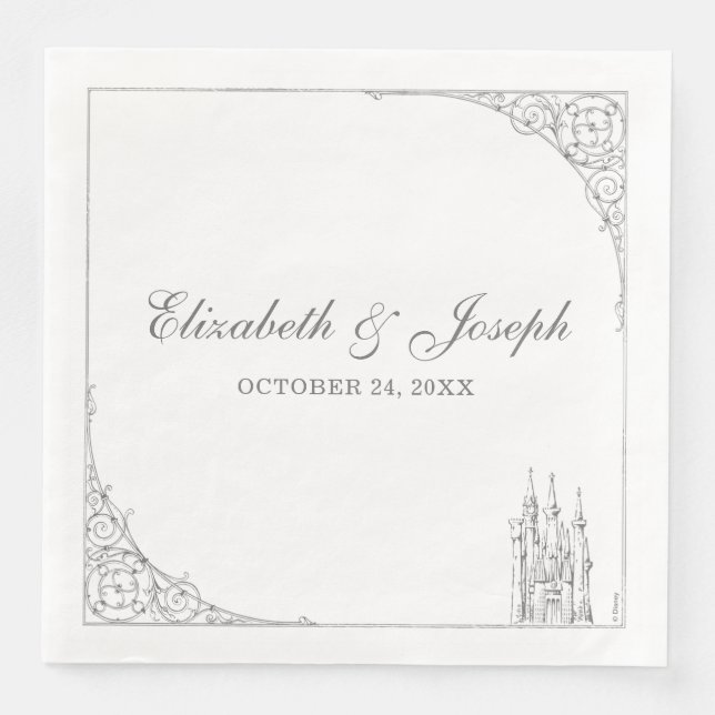 Cinderella Castle | Fairytale Wedding Paper Dinner Napkins (Front)