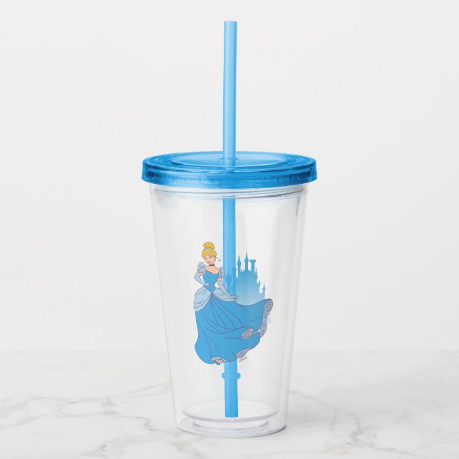 Cinderella & Castle Graphic Acrylic Tumbler (Front)