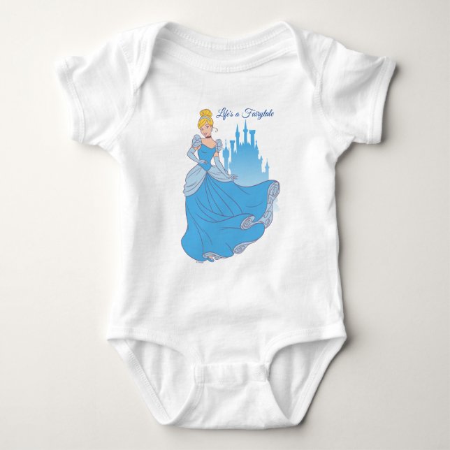 Cinderella & Castle Graphic Baby Bodysuit (Front)