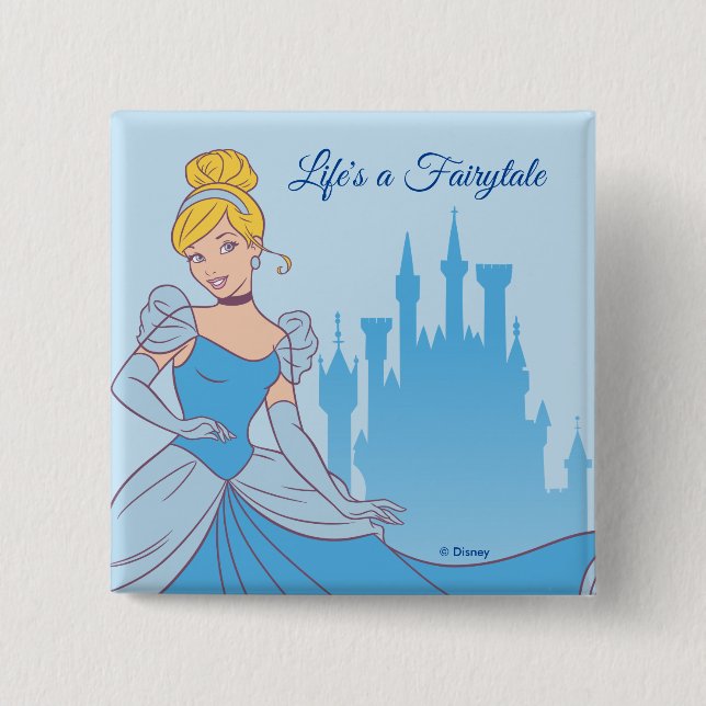 Cinderella & Castle Graphic Button (Front)