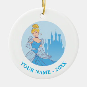 Cinderella & Castle Graphic Ceramic Ornament