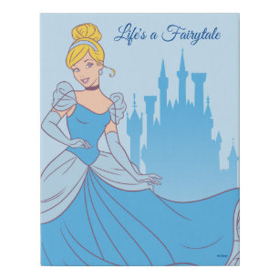 Cinderella & Castle Graphic Faux Canvas Print