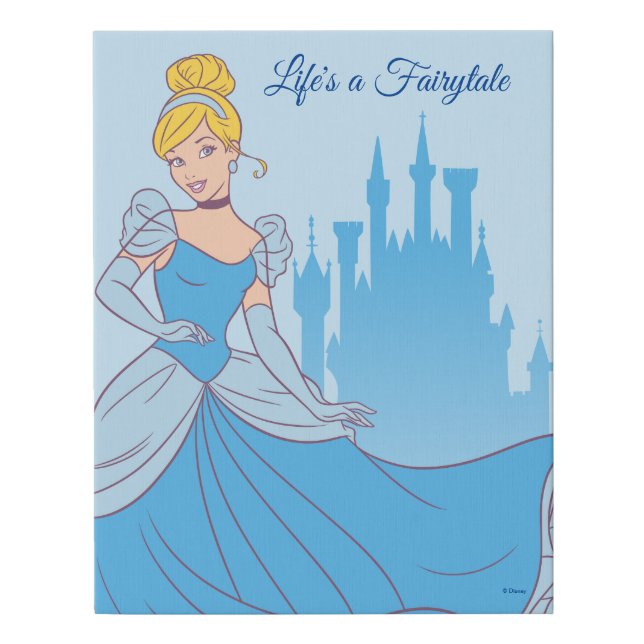 Cinderella & Castle Graphic Faux Canvas Print (Front)