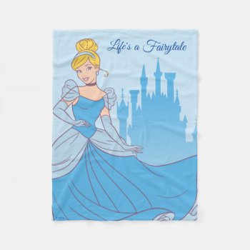 Cinderella & Castle Graphic Fleece Blanket by DisneyPrincess at Zazzle