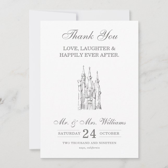 Cinderella Castle | Happily Ever After Thank You Card (Front)