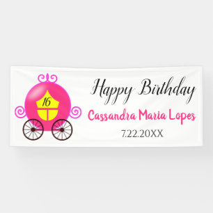Cinderella Coach Girl Birthday Party Banner