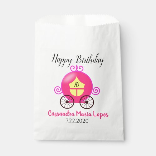 Cinderella Coach Girl Birthday Party Favor Bags