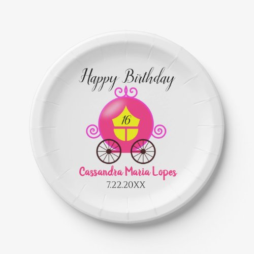 Cinderella Coach Girl Birthday Party Paper Plates