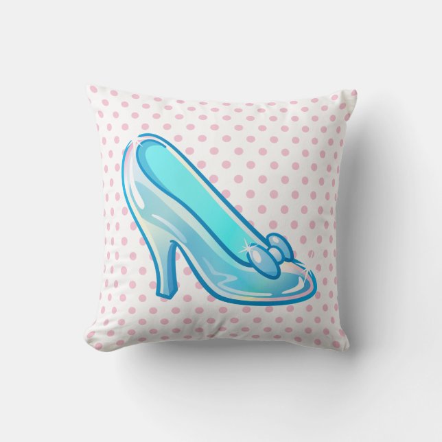 Cinderella Emoji | Glass Slipper Throw Pillow (Front)