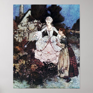 Cinderella Fairy Godmother by Edmund Dulac Poster
