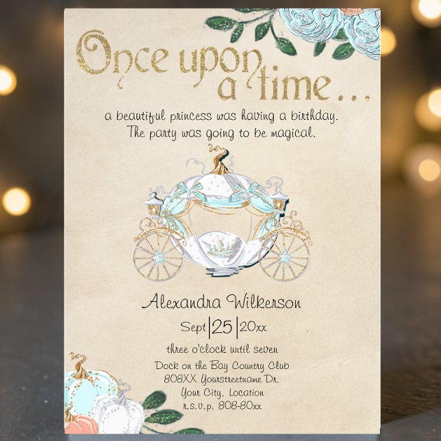 Cinderella Fairy Tale Princess Carriage Invitation (Creator Uploaded)