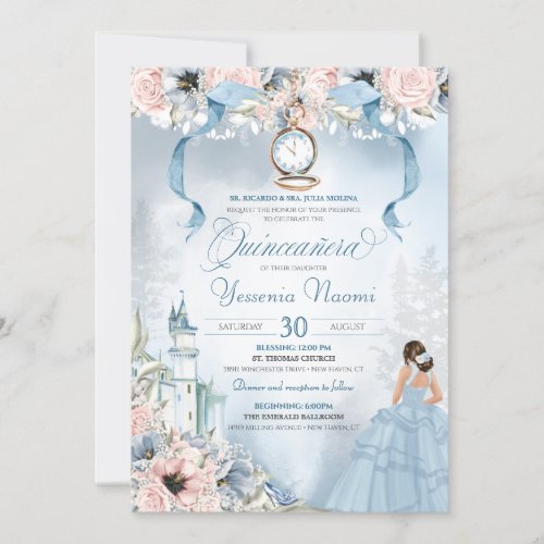 Cinderella Fairy tale Princess Castle Quinceanera  Invitation