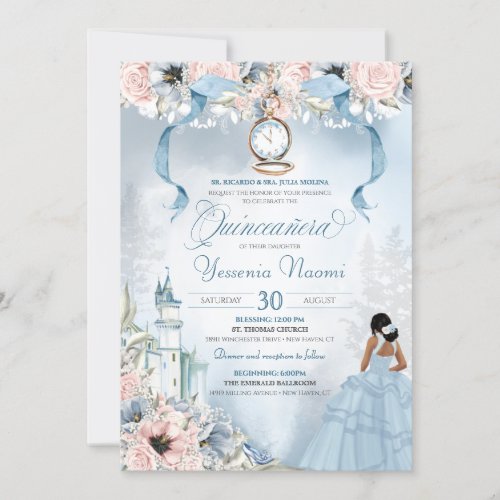 Cinderella Fairy Tale Princess Castle Quinceanera Invitation