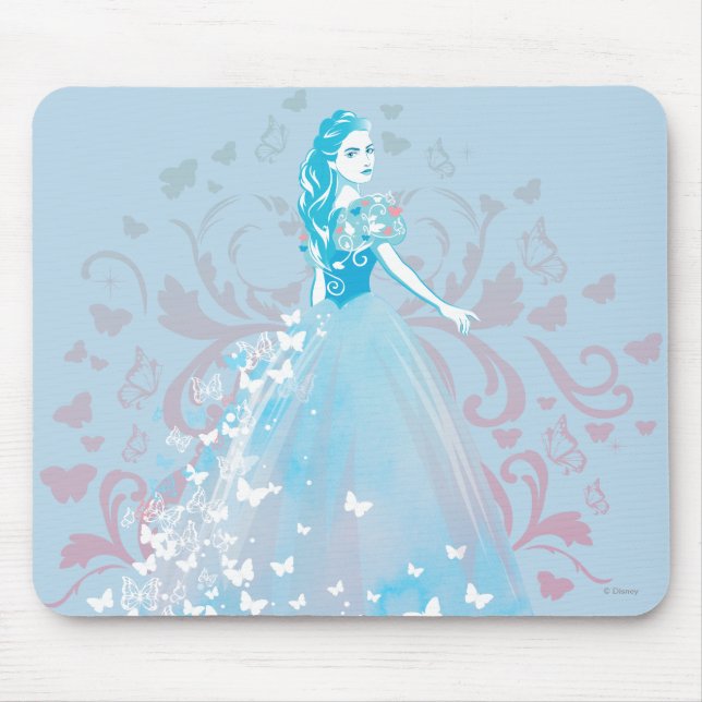 Cinderella Fanciful Butterfly Flourish Mouse Pad (Front)