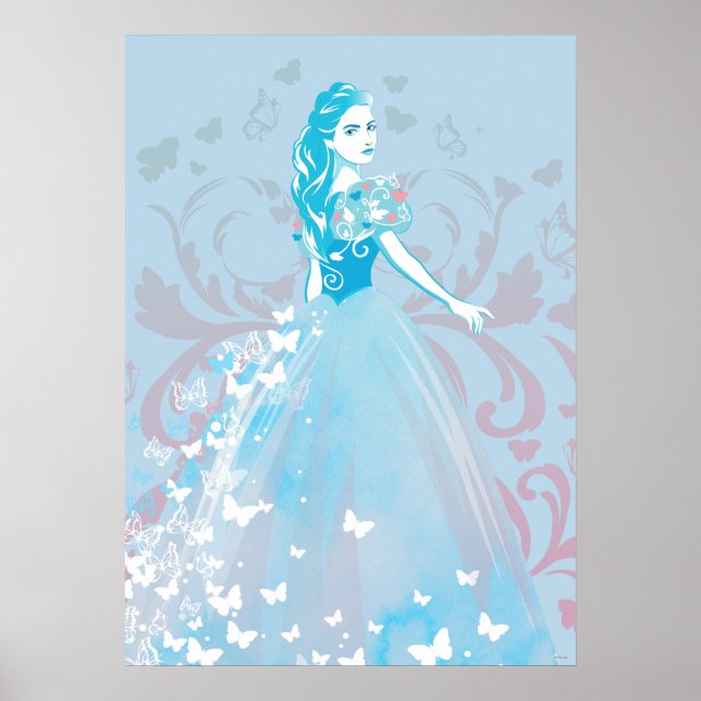 Cinderella Fanciful Butterfly Flourish Poster (Front)