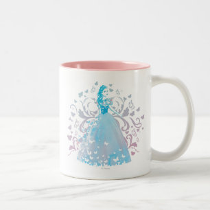 Cinderella Fanciful Butterfly Flourish Two-Tone Coffee Mug