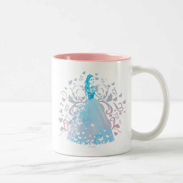 Cinderella Fanciful Butterfly Flourish Two-Tone Coffee Mug (Right)