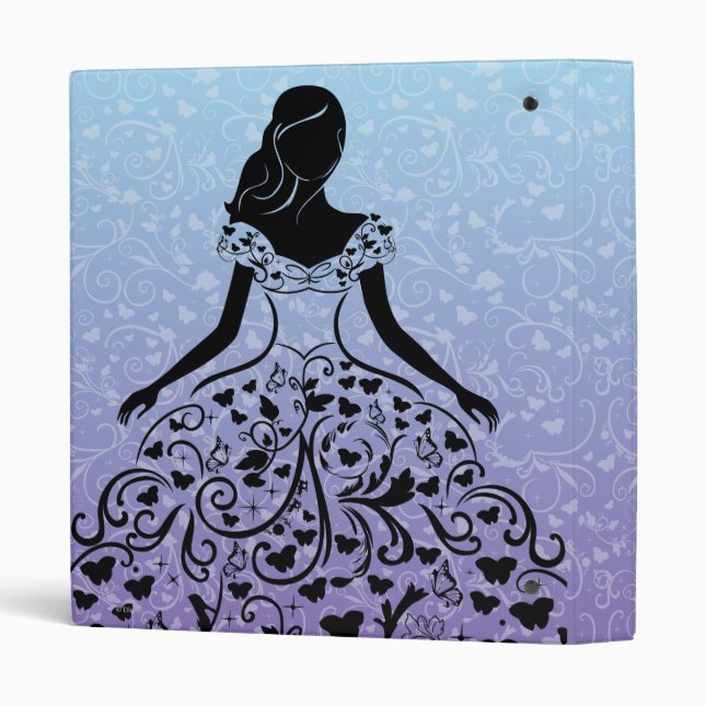 Cinderella Fanciful Dress Silhouette Binder Zazzle