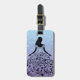 Cinderella Fanciful Dress Silhouette Luggage Tag