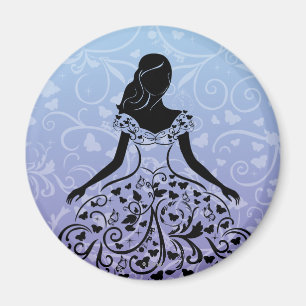 Cinderella Fanciful Dress Silhouette Magnet
