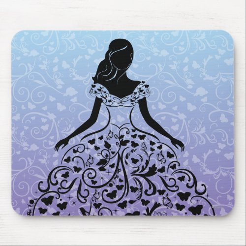 Cinderella Fanciful Dress Silhouette Mouse Pad