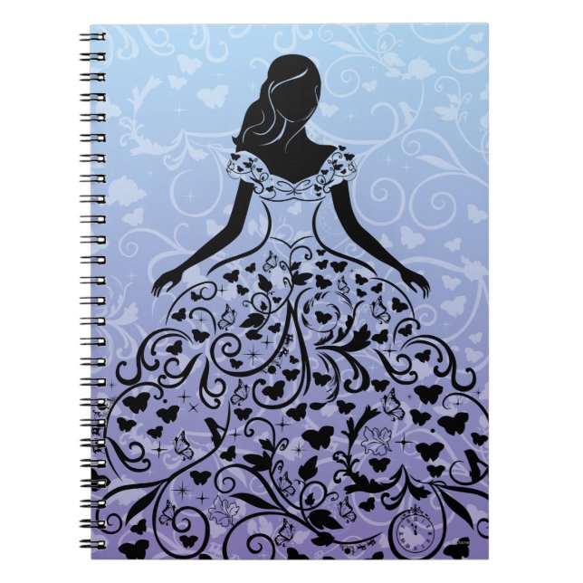 Cinderella Fanciful Dress Silhouette Notebook (Front)