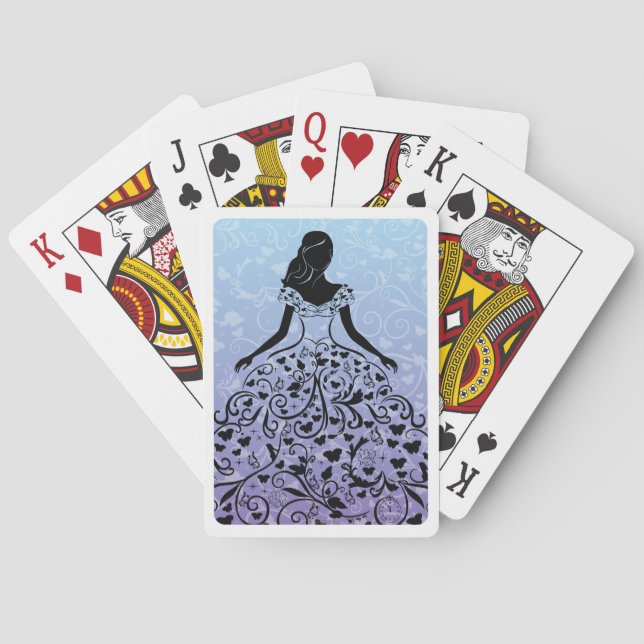 Cinderella Fanciful Dress Silhouette Poker Cards (Back)