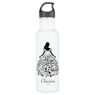 Cinderella Fanciful Dress Silhouette Stainless Steel Water Bottle