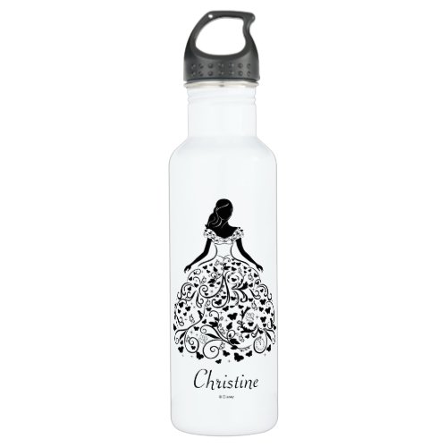 Cinderella Fanciful Dress Silhouette Stainless Steel Water Bottle