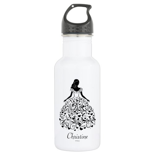 Cinderella Fanciful Dress Silhouette Stainless Steel Water Bottle