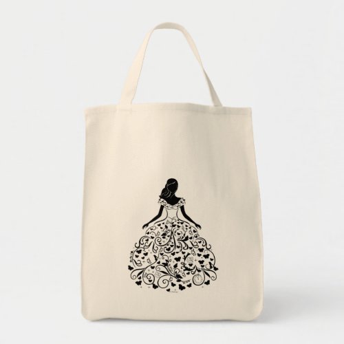 Cinderella Fanciful Dress Silhouette Tote Bag