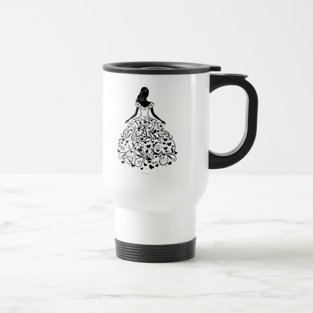 Cinderella Fanciful Dress Silhouette Travel Mug (Right)
