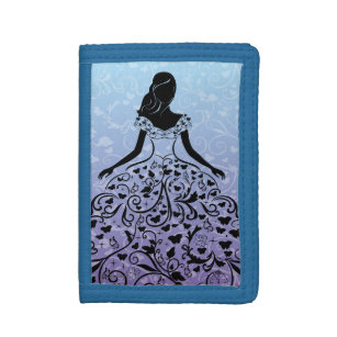 Cinderella Fanciful Dress Silhouette Tri-fold Wallet