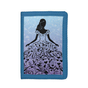 Cinderella Fanciful Dress Silhouette Trifold Wallet