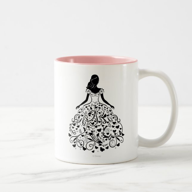 Cinderella Fanciful Dress Silhouette Two-Tone Coffee Mug (Right)