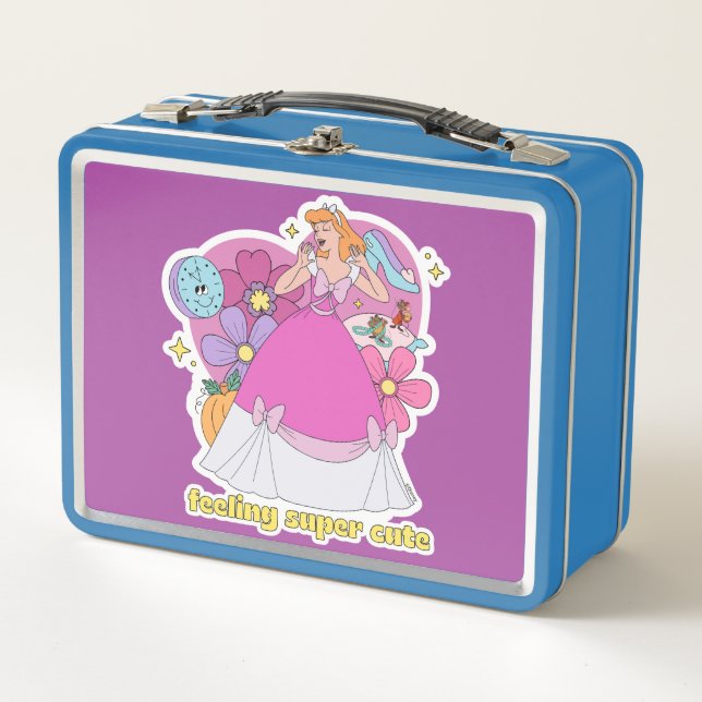 Cinderella "Feeling Super Cute" Badge Metal Lunch Box (Front)
