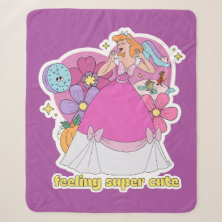Cinderella "Feeling Super Cute" Badge Sherpa Blanket