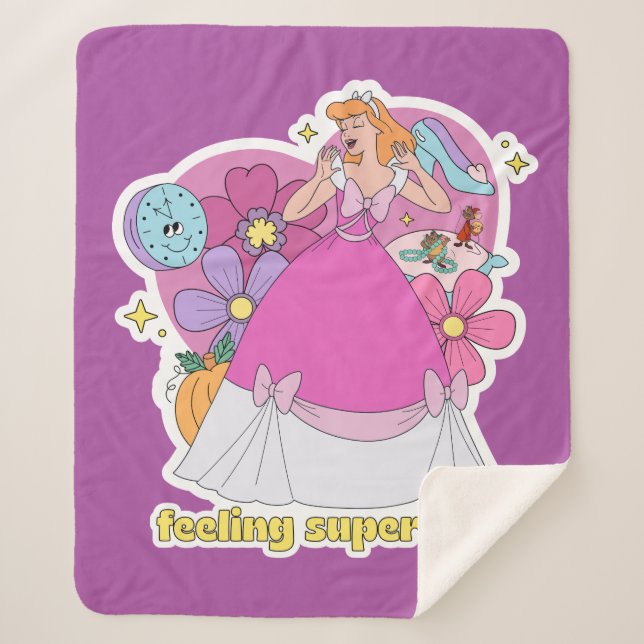 Cinderella "Feeling Super Cute" Badge Sherpa Blanket (Front)