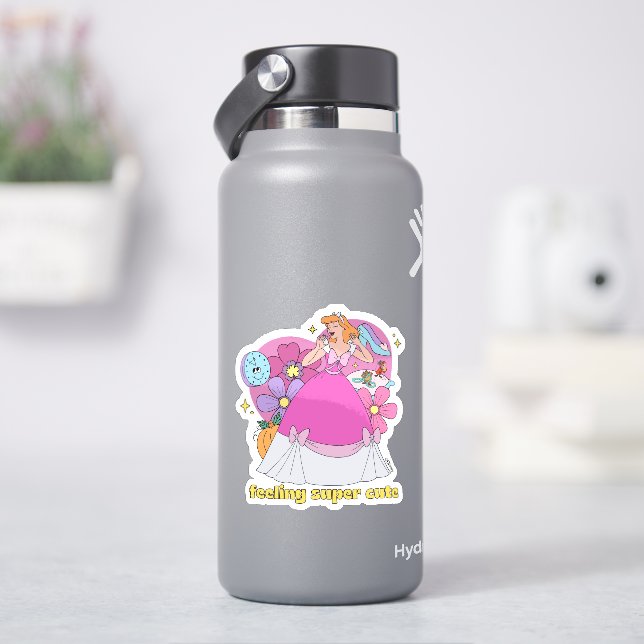 Cinderella "Feeling Super Cute" Badge Sticker (HydroFlask)