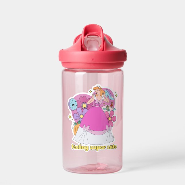 Cinderella "Feeling Super Cute" Badge Water Bottle (Front)