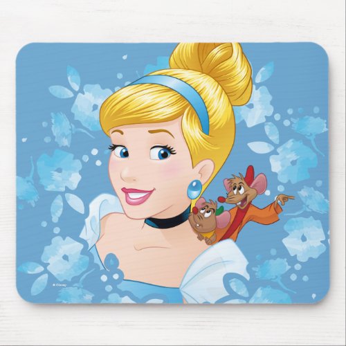 Cinderella  Flower Frame And Mice Mouse Pad