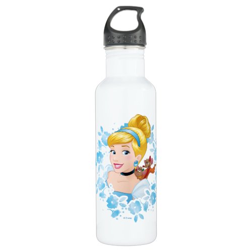 Cinderella  Flower Frame And Mice Stainless Steel Water Bottle