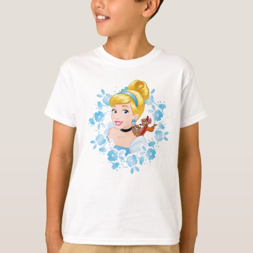 Cinderella  Flower Frame And Mice T_Shirt