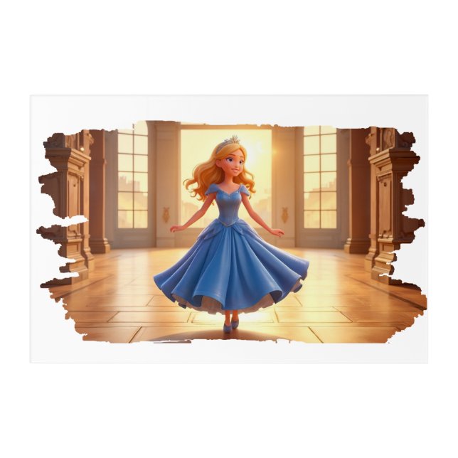 Cinderella Getting Ready – Magical Dress Transform Acrylic Print (Front)