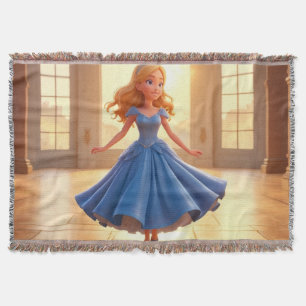 Cinderella Getting Ready – Magical Dress Transform Throw Blanket
