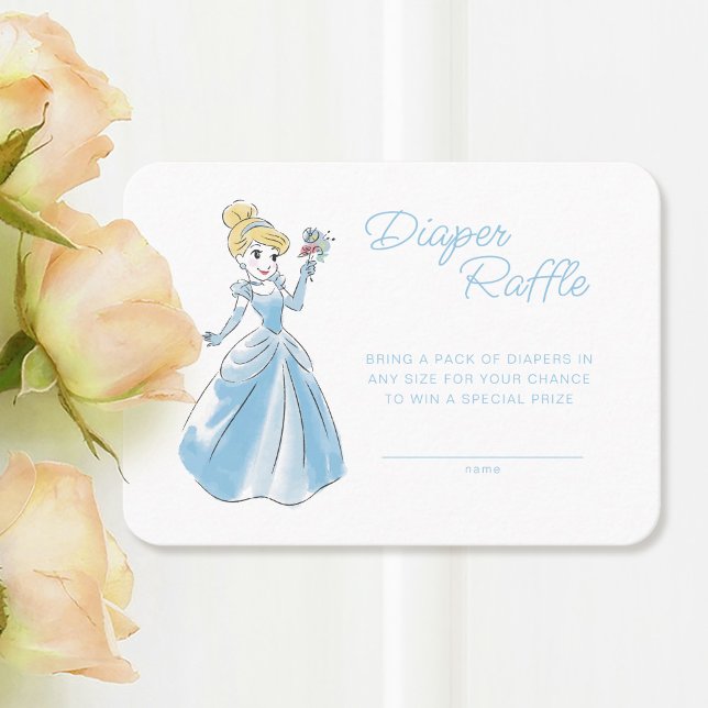 Cinderella | Girl Baby Shower Diaper Raffle Place Card (Raffle Card on table)