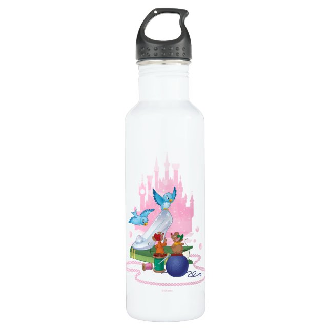 Cinderella | Glass Slipper And Mice Water Bottle (Front)