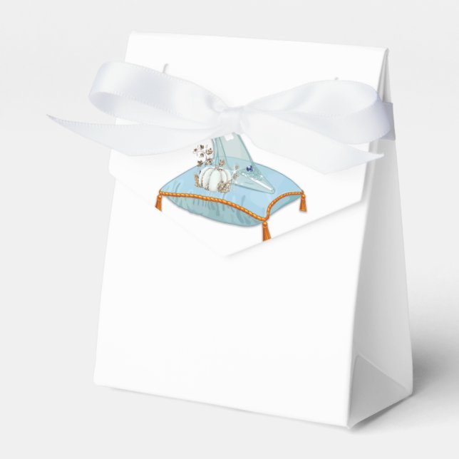 Cinderella Glass Slipper Elegant Bridal Shower Favor Boxes (Front Side)
